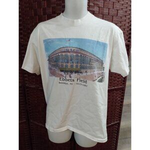 Vintage 90s Ebbets Field T Shirt Brooklyn Dodgers Single Stitch Large